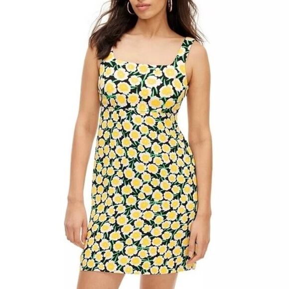 NWT Diane Von Furstenberg for Target 90s Yellow Poppy Floral Mini Dress Size 2 - Picture 1 of 13
